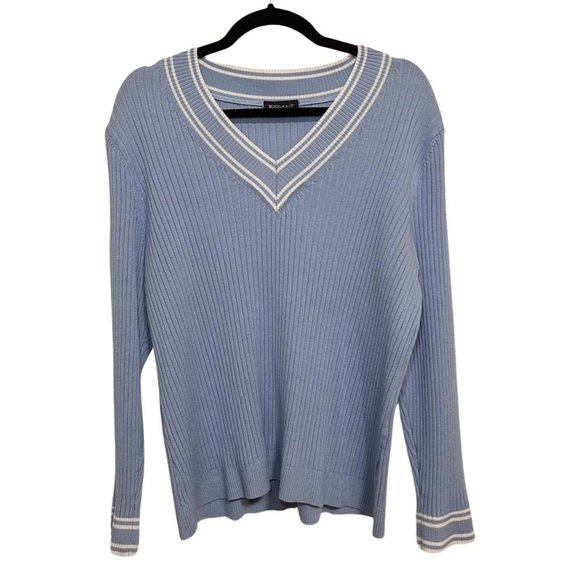 Lane Bryant V-Neck Blue Cricket Sweater - Picture 3 of 4